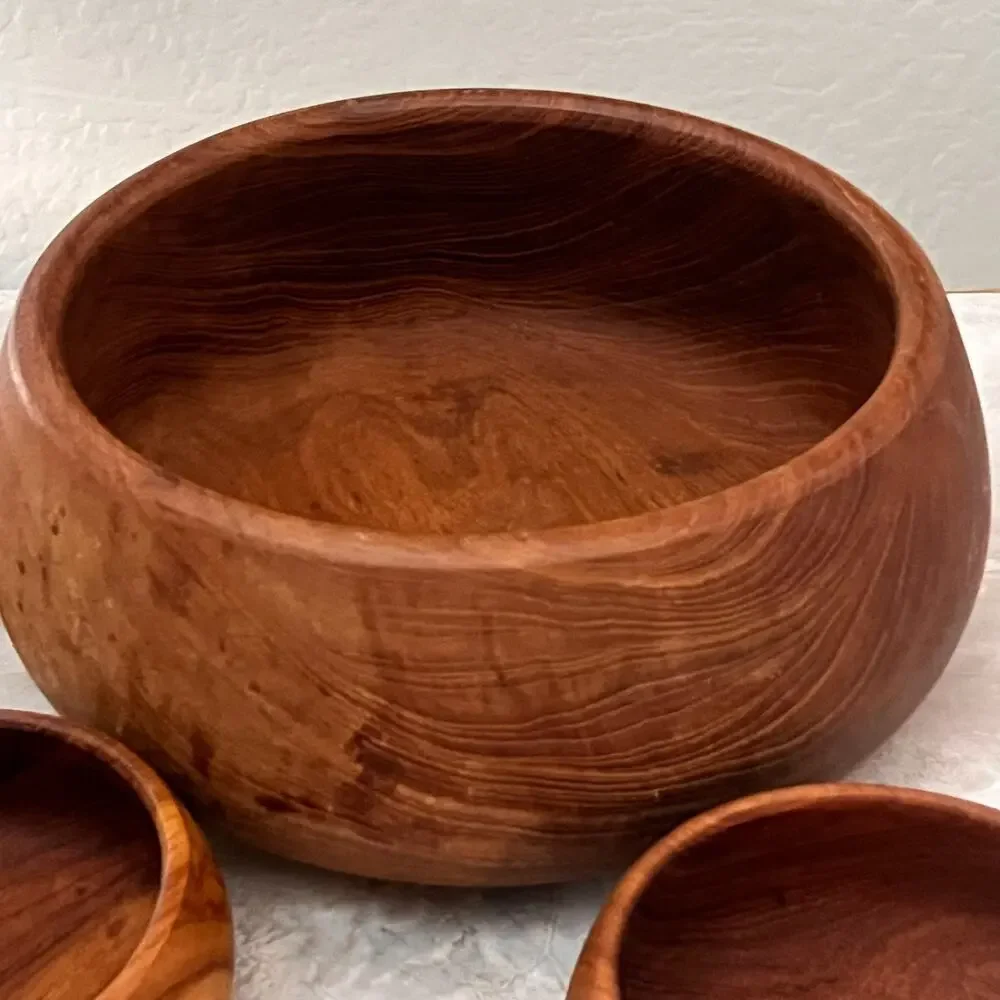Goodwood Thailand Teak Wood Salad Bowl Set of 4 Mid Century Modern MCM